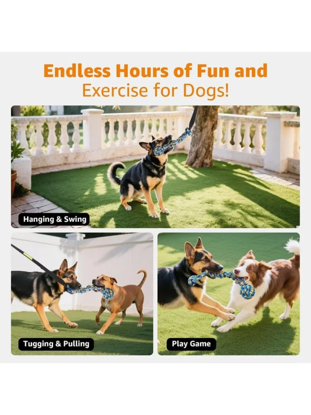 Durable Outdoor Bungee Tug Toy for Dogs | Interactive Chew Rope & Tether